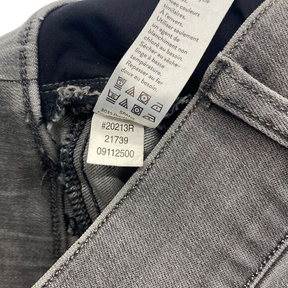 Spanx Distressed Denim Leggings Vintage Gray High Rise Raw Hem Stretch Size S - Picture 5 of 6